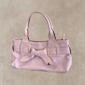 Vintage Deadstock Non Dude Pink Leather Coquette Bow Shoulder Purse Bag